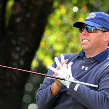 Tavares, FL--01/11/11--Carl Paulson prepares to hit his tee shot at No. 1 during the Hooter's tour Winter Series event at Deer Island Country Club.--(Photo by Tracy Wilcox/GOLFWEEK)